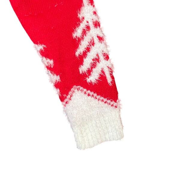 Festive Christmas Ugly Sweater Cat with Cateye glasses, Medium, Red - Picture 7 of 7